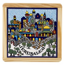 Wooden Framed Jerusalem Plate